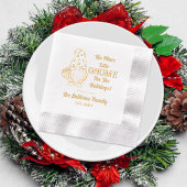 Geen plaats zoals Gnome Kerstmis Familienaam Datum Folie Servetten