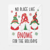 Geen plaats zoals Gnome voor de Feestdagen kerstwo Fleece Deken (Voorkant)
