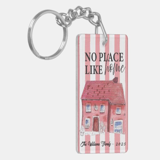 Geen plaats zoals Home Wonky House Acryl Sleutelha Sleutelhanger (Voorkant Links)