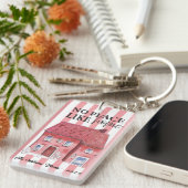 Geen plaats zoals Home Wonky House Acryl Sleutelha Sleutelhanger (Voorkant Rechts)