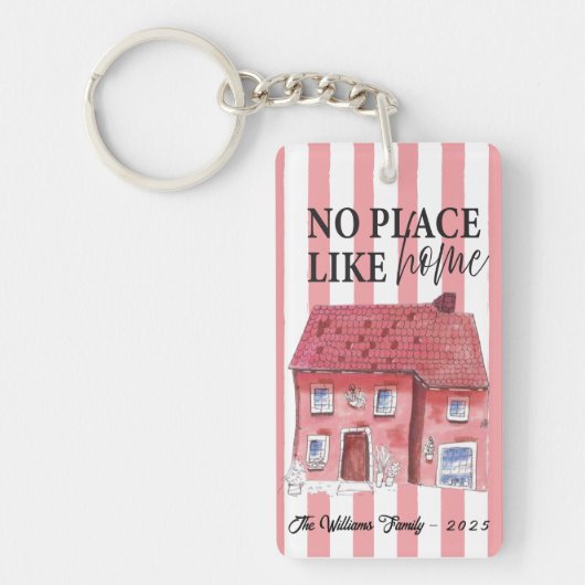 Geen plaats zoals Home Wonky House Acryl Sleutelha Sleutelhanger (Voorkant)