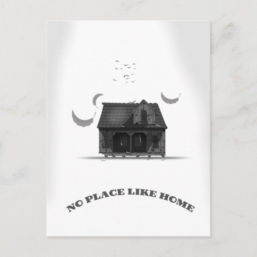 Geen plaats zoals thuis briefkaart (Voorkant)