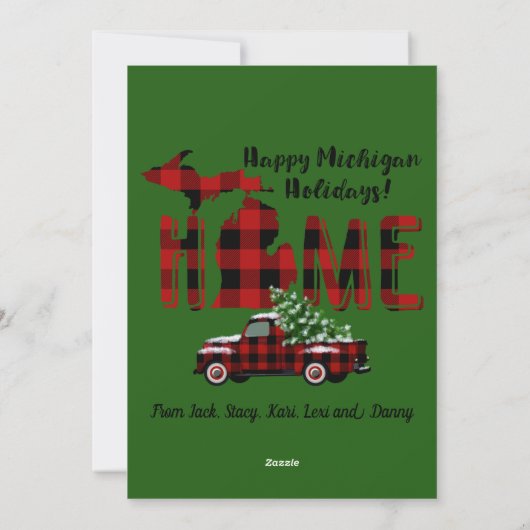 Geen plaats zoals thuis | Michigan Buffalo Play Feestdagenkaart (Achterkant)