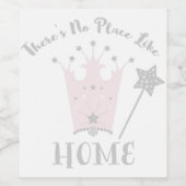 Geen plaats zoals thuis wijn etiket (Enkel label)