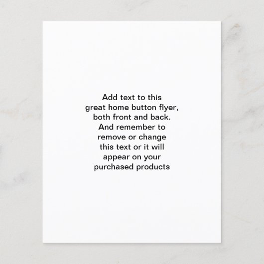 Geen plaats zoals thuisbasis Button Flyer (Achterkant)