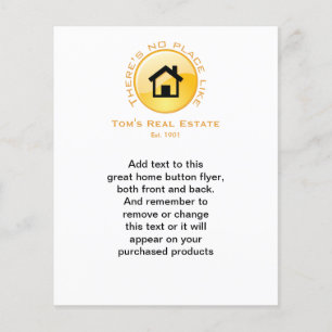 Geen plaats zoals thuisbasis Button Flyer