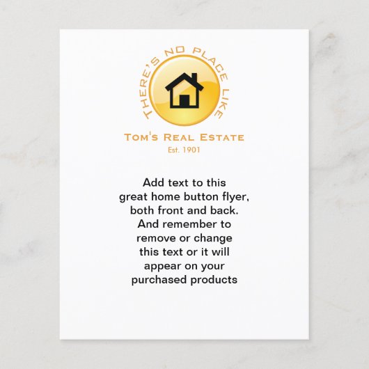 Geen plaats zoals thuisbasis Button Flyer (Voorkant)