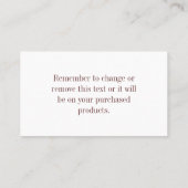 Geen plaats zoals thuisbasis Button Visitekaartje (Achterkant)