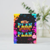Geen plan is het beste plan | kleurrijke sterren briefkaart (Staand voorkant)