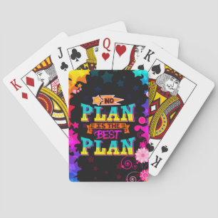 Geen plan is het beste plan   kleurrijke sterren pokerkaarten