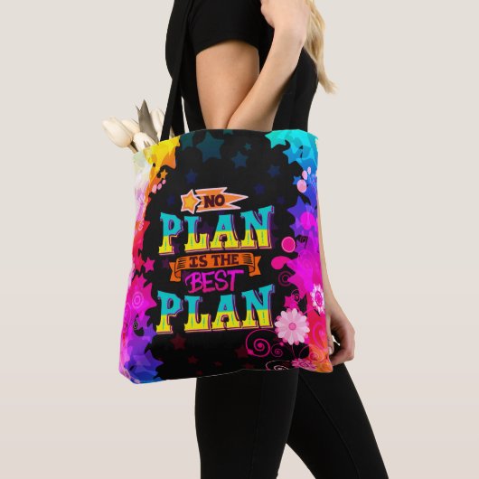 Geen plan is het beste plan | kleurrijke sterren tote bag (Dichtbij)