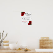 Geen plan voor zitplaatsen - Diepe rode rozenbruil Poster (Keuken)