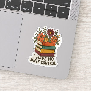 Geen plankcontrole, bloemenboekenstapel sticker