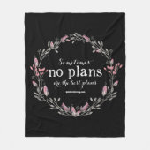 Geen plannen - Floral Introvert Blanket - Donker Fleece Deken (Voorkant)