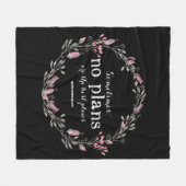 Geen plannen - Floral Introvert Blanket - Donker Fleece Deken (Voorkant (Horizontaal))