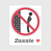 Geen plassen verboden teken sticker (Vel)