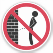 Geen plassen verboden teken sticker (Voorkant)