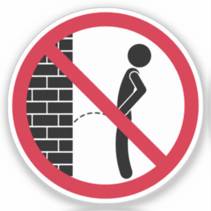 Geen plassen verboden teken sticker