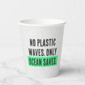 Geen plastic golven, alleen oceaan redt typografie papieren bekers (Voorkant)