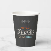 Geen plastic meer in de oceaan. Plastic Kills Papieren Bekers (Achterkant)