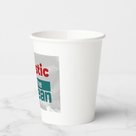 Geen plastic meer in de oceaan | Zeeverontreinigin Papieren Bekers (Links)