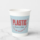 Geen plastic meer in de oceaan | Zeeverontreinigin Papieren Bekers (Voorkant)