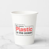 Geen plastic meer in de oceaan | Zeeverontreinigin Papieren Bekers (Voorkant)