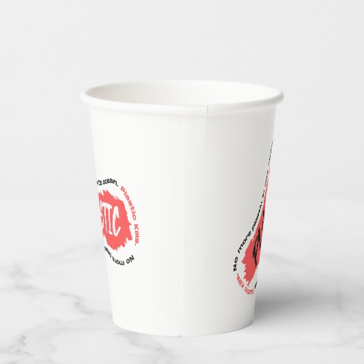 Geen plastic meer in de oceaan | Zeeverontreinigin Papieren Bekers (Rechts)