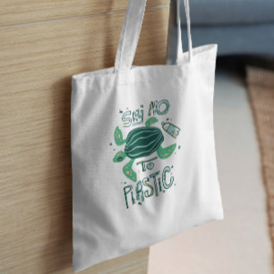 Geen plastic schildpad tote bag