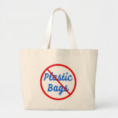 Geen plastic zakken Aarde Rood en Blauw Grote Tote Bag (Voorkant)