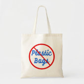 Geen plastic zakken Aarde Rood en Blauw Tote Bag (Voorkant)