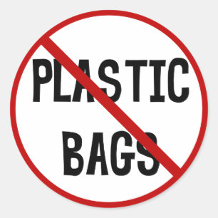 Geen plastic zakken ticker ronde sticker