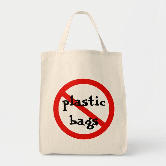 geen plastic zakken tote bag (Voorkant)