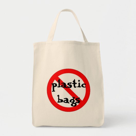 geen plastic zakken tote bag (Voorkant)