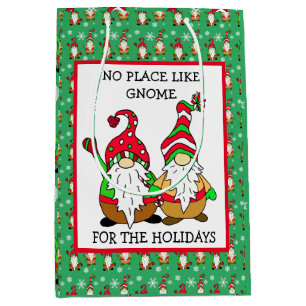 Geen plek als Gnome voor de Feestdagen Kerstmis Medium Cadeauzakje