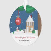 Geen plek als  winterscène ornam ornament (voorkant)