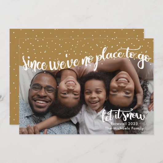 Geen plek om te gaan Afscheid 2023 Sneeuwrijk Nieu Feestdagenkaart (Voorkant / Achterkant)