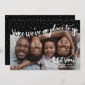 Geen plek om te gaan Farewell 2022 zwarte en witte Feestdagenkaart (Voorkant / Achterkant)