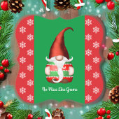Geen plek zoals Gnome Red en Green Snowflake Kartonnen Onderzetters