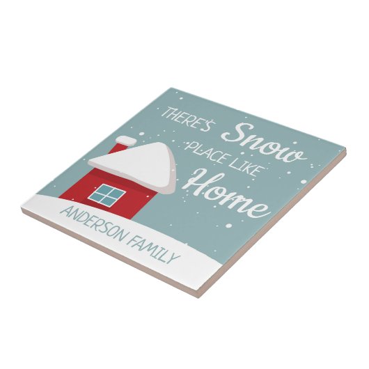 geen plek zoals sneeuwvlokken in het rode huis tegeltje (Zijkant)