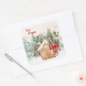 Geen plek zoals thuis | Gingerbread House Kerstmis Vierkante Sticker (Envelop)