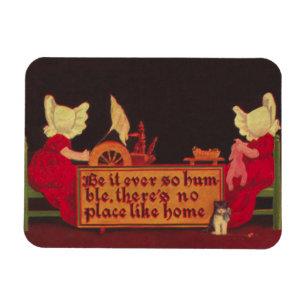 Geen plek zoals thuis Sunbonnet Baby's Magnet Magneet