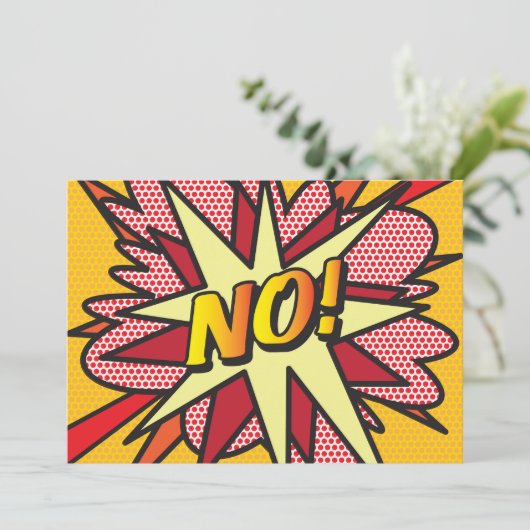 GEEN Plezier Retro Stripboek Pop Art Kaart (Staand voorkant)