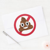 Geen poep ronde sticker (Envelop)