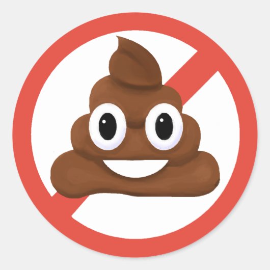 Geen poep ronde sticker (Voorkant)