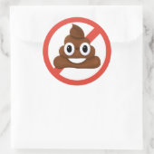 Geen poep ronde sticker (Tas)
