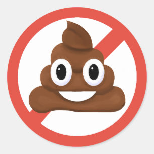 Geen poep ronde sticker