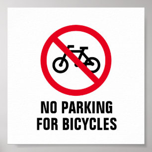 Geen poster voor parkeerfietsen voor fietsers