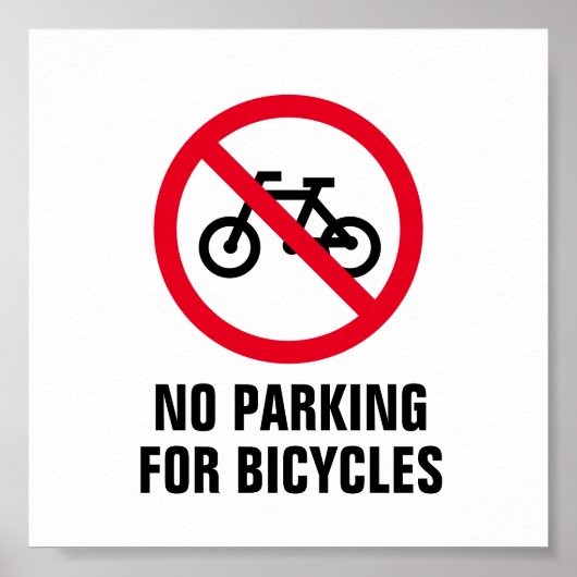 Geen poster voor parkeerfietsen voor fietsers (Voorkant)