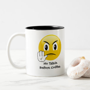 Geen praatje voor Coffee Emoji Mok